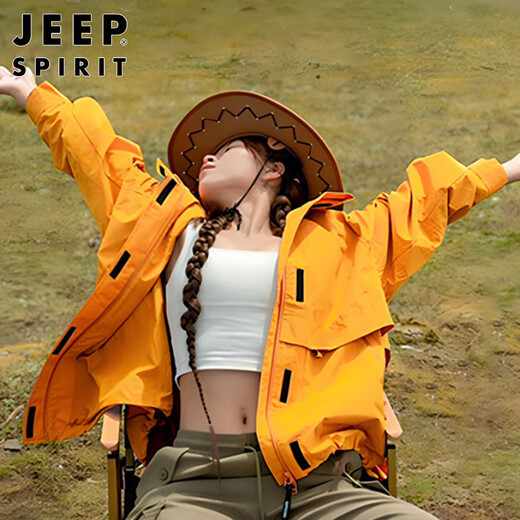 JEEP SPIRIT Jeep Jacket Jacket Men's and Women's Autumn and Winter Windproof Outdoor Couple Jacket Men's Sunflower XL