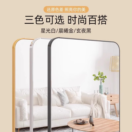 穿衣镜北欧风挂立全身镜立式客厅穿衣镜卧室化妆镜服装店试衣镜 【白色】147*37挂立两用穿衣镜