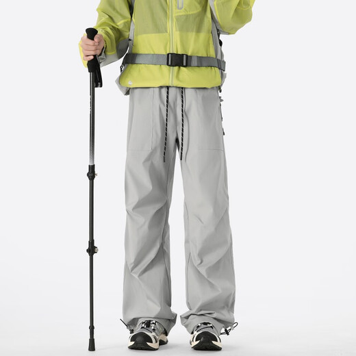 LOMBT outdoor mountaineering casual pants men's autumn sports loose and versatile waterproof quick-drying paratrooper pants LK59 light gray L