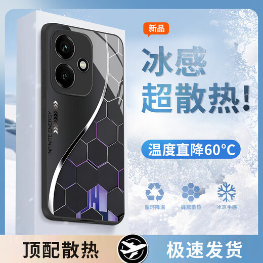 适配曲线粒子荣耀400手机壳DNN-AN00潮牌简约耐脏散热潮流 【金属红新年红】SY12164曲线粒子 荣耀400