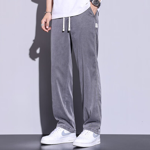 
Zhehan Exam's College Entrance Examination Special Pants for Boys' Pants Clothes Without Metal Straight Ice Silk Pants Teenagers Without Magnetic and Iron Gray 1048 XL