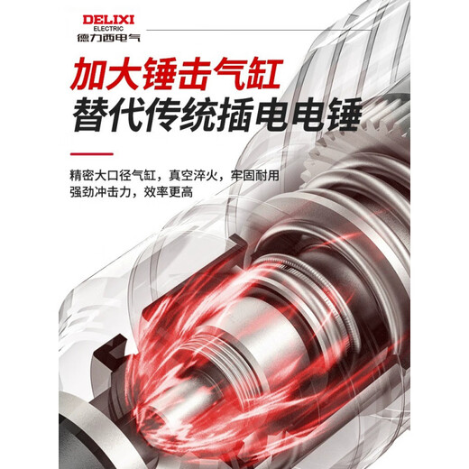 Le marteau électrique rechargeable Delixi sans balais et le pick électrique pick à trois usage à béton haute puissance au lithium batterie sans fil impact industriel;