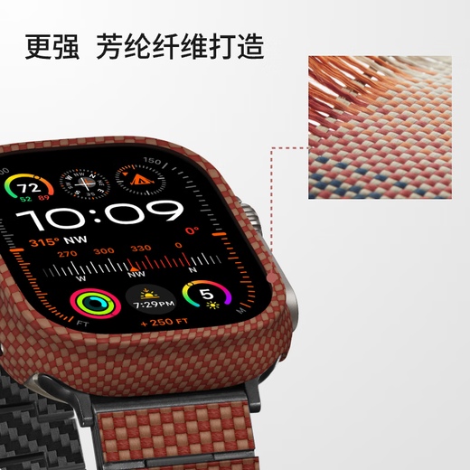 Pitaka New Kevlar Aramid Fiber Watch Case 600D Sunset Moon Rise Adecuado para Apple Watch Ultra2S1098 Case protector anti-caída delgada 424649 mm Sunset 42 mm