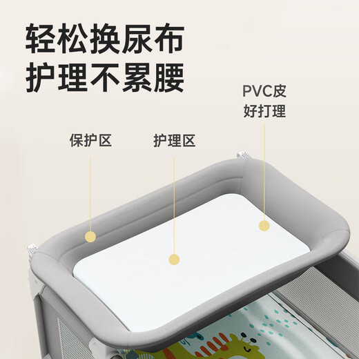 Coolbaby crib removable 0-3 years old multifunctional splicing bed foldable 3 basic bed + folding mattress + storage basket