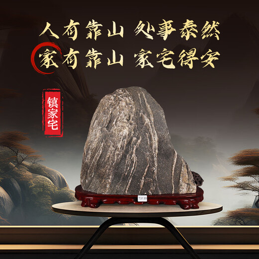 TURBOSUN泰山风水石黑色的泰山石敢当保真泰山石观景石家用办公室创意饰品 T1478