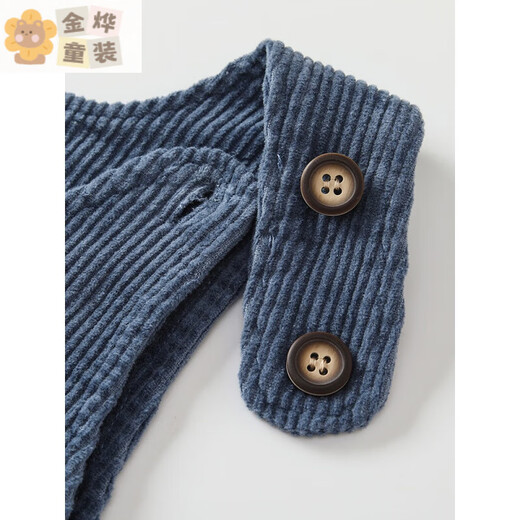 Bon Eve Baby Corduroy Overalls 2023 Spring and Autumn Style 1 to 5 years old cute boys and girls baby children's corduroy pants trendy beige embroidered overalls 0808 autumn and winter plus velvet style 80 cm can be opened