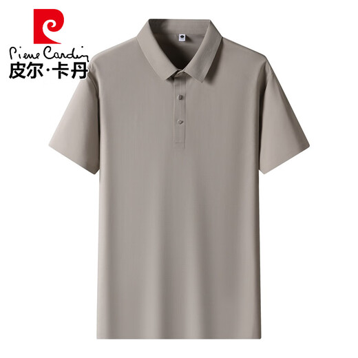 Pier Cardin Perle Schnelles trockenes Polohemd Herren Eis fühlen Sommergeschäft Kurzarm nahtlos gepresstes Polo -Hemd Workwear Ice Seide T 12357 mittelgrau m