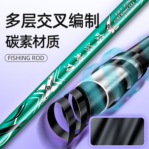 Warriors carbon net copying rod, full set of net copying, small fish fishing, fishing net copying, telescopic rod, large object copying net, fish protection 2.1 meters, carbon copying net rod + 40CM net head, telescopic rod, fishing tools and supplies, fishing net pocket