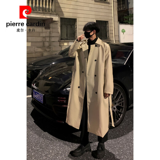 Pierre Cardin black handsome pu leather windbreaker men's 2025 new Shelby coat mid-length high-end British style coat brown S