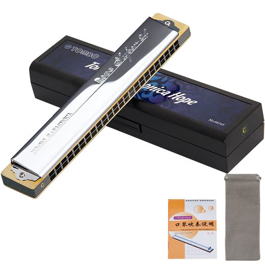 Bainuo tongbao 6624s harmonica 24-trous performance avancée harmonica harmonica épaissis plaque de siège de cuivre débutant à 24 trous argenté polyphonique #d #d tore = be twing