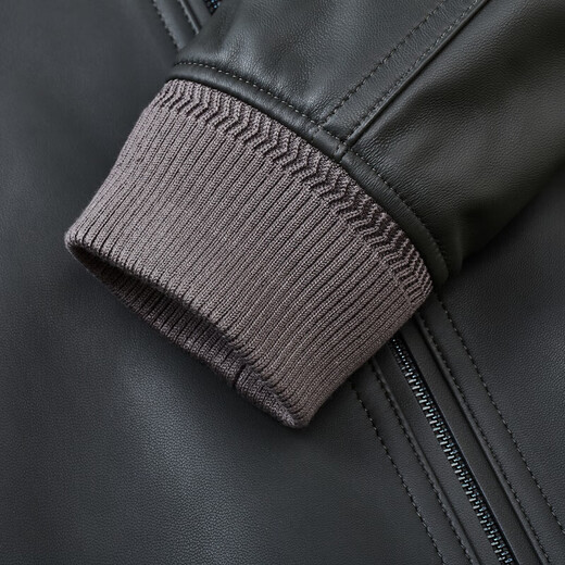 Same style as Jiumuwang Shopping Mall, business leather coat, men's autumn and winter sheepskin coat, luxury quality coat, military green + slim version + JN1C-42817 S 165/88A(46)