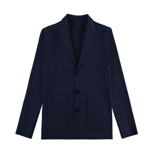 Mr. Bubu Basulan Cardigan Mezclado Traje de hombre tejido Spring y Autumn Collar Cardigan Chaqueta BT12013 Royal Blue M (170)