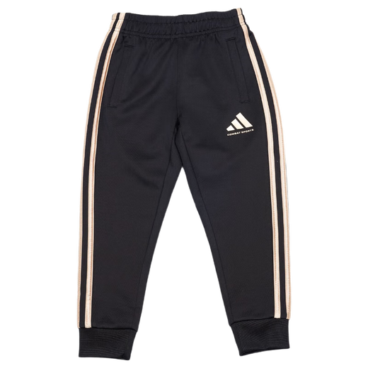 Adidas new children's sports suit outdoor casual jacket jacket trousers two-piece set black/gold 158