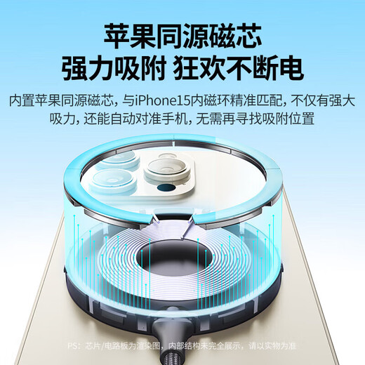 绿联（UGREEN）苹果无线充电器支持MagSafe磁吸快充iPhone16/15/14/13/12ProMax/PLUS苹果手机耳机安卓桌面充电板 无线充电器【星光银】15673