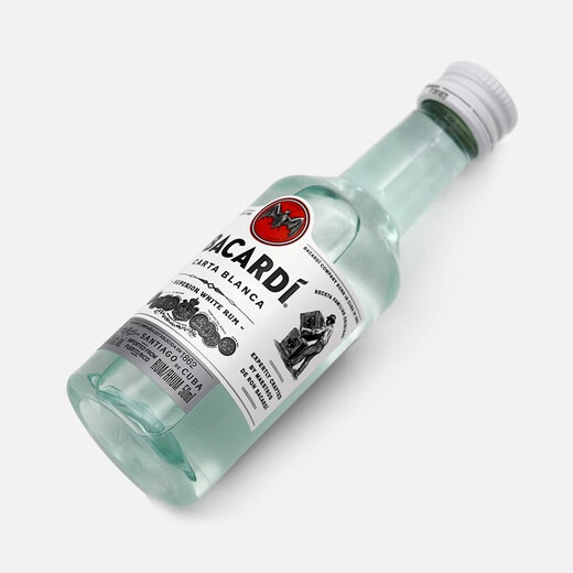 百加得白朗姆酒超级朗姆酒BACARDI RUM烘培莫吉托鸡尾酒洋酒 白朗姆 50mL 1瓶 单瓶装