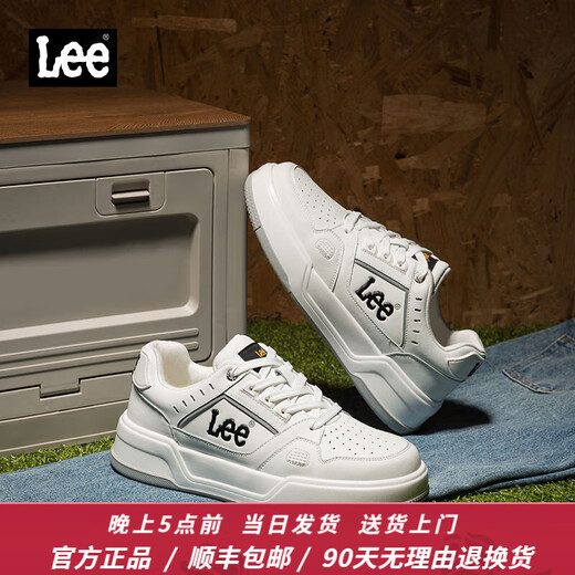 Lee男鞋设计感增高休闲鞋男士时尚经典板鞋厚底运动鞋百搭鞋子男潮鞋 白色 L243UB687 41 【偏大/请拍小一码】