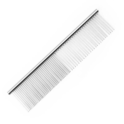 Pet-specific comb, electroplated stainless steel, dog comb, dense-tooth comb, dog comb, cat grooming comb, large size