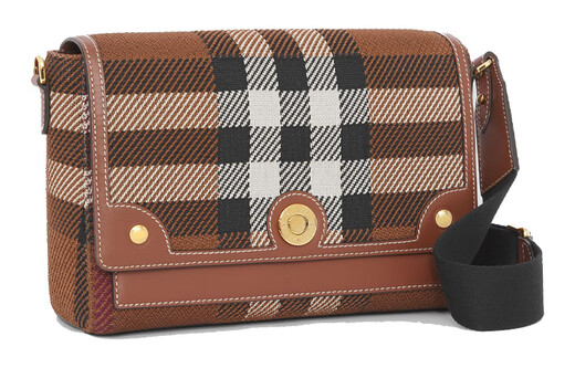 Burberry à carreau à carreaux en tricot en cuir en cuir en cuir en cuir à main le corps crossbody pour les femmes, brun de bouleau foncé, emballage de base (sac + sac à poussière)