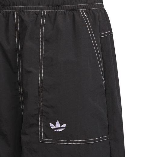 阿迪达斯 （adidas）童装25夏儿童短裤三叶草男女中大童梭织斜纹布运动五分裤子KG6629 KG6629 黑色 140 （吊牌140）