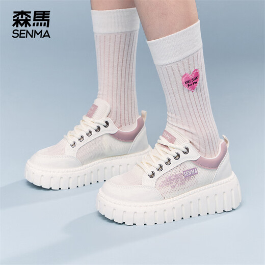 Senma (Senma) fashionable and trendy versatile board shoes thick sole comfortable and breathable casual shoes for women XY252W116 Mi Zi size 38