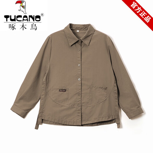
Woodpecker brand women's casual shirt short jacket 2025 spring and autumn new loose and slim temperament versatile cardigan jacket khaki NRJ3EE334-E#9882 2XL Recommended 125-140Jin [Jin equals 0.5 kg]