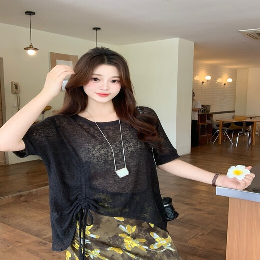 独束胖mm大码女冰丝针织上衣印花半身裙套装A1477上衣+21846半身裙 A1477豆绿色上衣(不含吊带)+2184 3XL[160-180] 均码