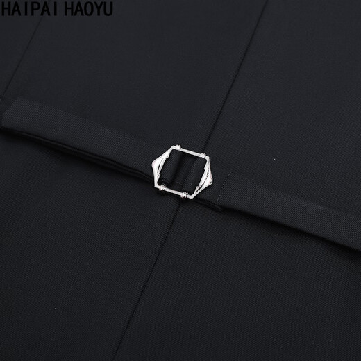 HAIPAIHAOYU Suit vest men's slim business formal suit jacket sleeveless high-end suit horse clip vest professional suit vest black vest XL (175) Recommended 55-65KG