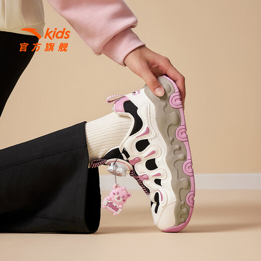 安踏儿童运动鞋女大童鞋2025秋季新品潮流舒适布朗尼学生休闲鞋 【女款布朗尼】黑/白/粉8829-3 34 脚长约21.5cm