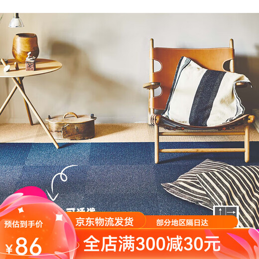 TOLI日本东理拼接地毯客厅ins卧室防滑自吸免胶无痕1cm厚40*40cm AK3527