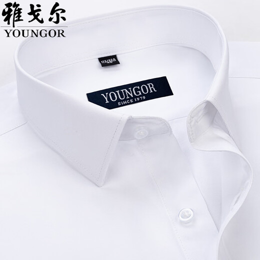CEO Yageo Men's Short Sleeve Shirt Summer Cotton Business Casual Professional Wear Anti-Wrinkle-Free-Iron Middle-aged Stripe Shirt DX6626 45 Suggested 195-210Jin[Jin equals 0.5 kg]]