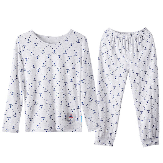 
Shuya (SCHIESSER) children's pajamas autumn boy modal pure cotton cartoon long-sleeved home clothing base shirt set 3B-15868H light flower gray M 120c