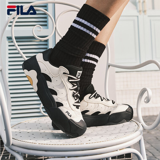 Fila Yang Mi mismo zapatos de paquete de huevo Fila Women's Shoes 2025 Summer New Board Zapatos zapatos casuales de zapatillas de soldadura gruesa Leche White/Black-GB 37.5