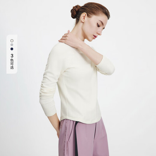 Navigare Italian small sailing boat locking temperature wool women's long-sleeved T-shirt autumn comfortable inner top half open collar T-shirt syrup color M