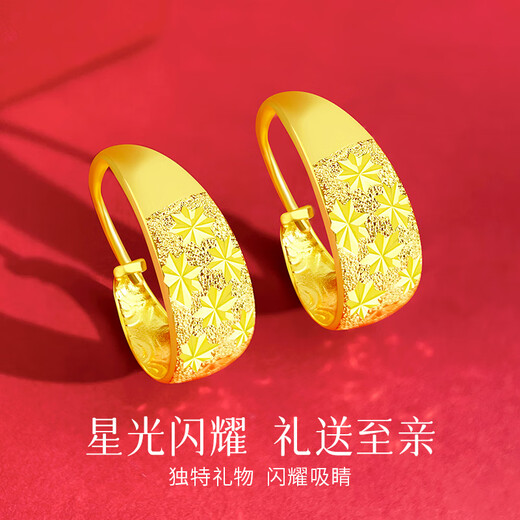 Love 999 sterling silver earrings for mothers, middle-aged and elderly people, golden baby's breath earrings, birthday gifts for mother-in-law and elders