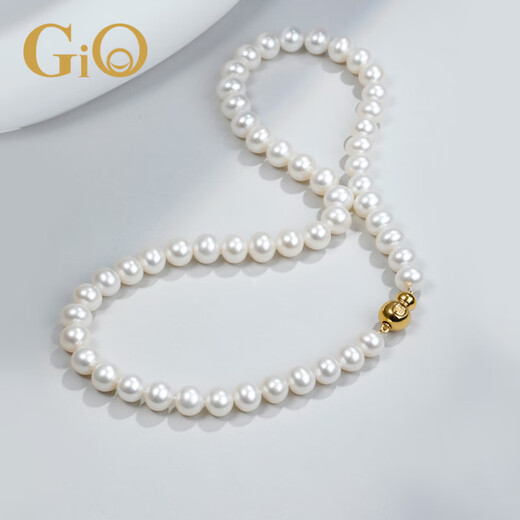 GiO Jewelry Pearl Necklace Fuyue Freshwater Pearl Gourd Buckle for Wife, Elders, Mom