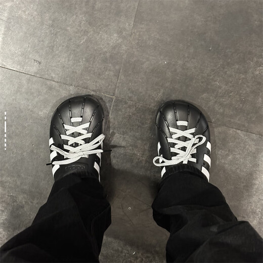 阿迪达斯（adidas）男女同款拖鞋25春夏舒适百搭休闲运动EVA包头防滑耐磨透气JH9848 JH9848/黑白 43