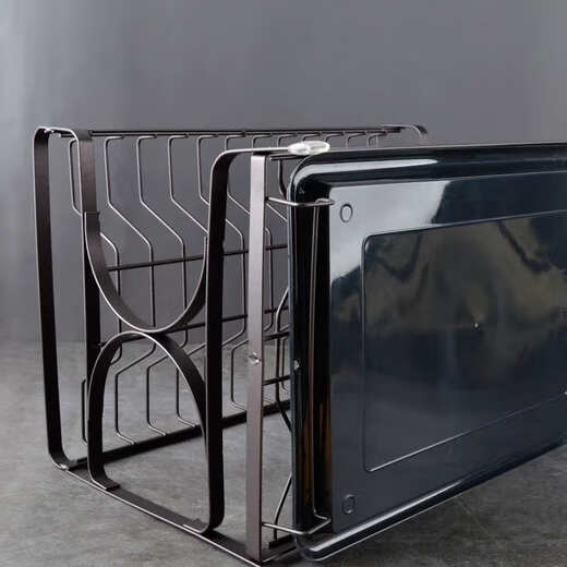 CG Weishan double-layer dish rack large-capacity plate storage rack kitchen countertop storage dish drainer rack with floor-to-ceiling gun black 320 double-layer dish rack