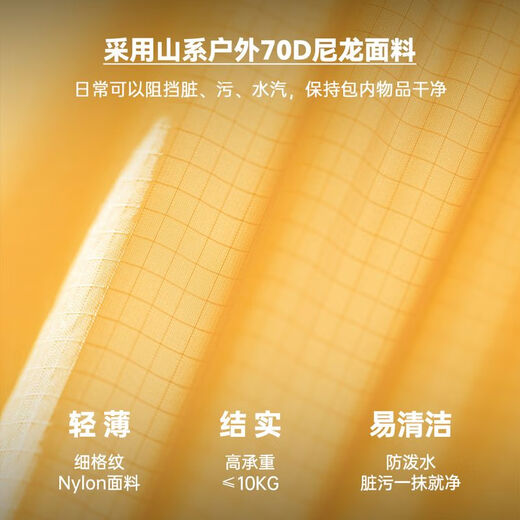 马登工装日系折叠大容量托特包黄色轻便尼龙户外手提包通勤旅行单肩包 琥珀黄【今日下单 顺丰包邮】 43cm*11cm*38cm