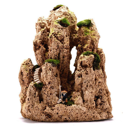 Water-absorbing stone Natural water-absorbing stone bonsai original stone Water-absorbing stone rockery stone flowing water fountain fish tank stone landscaping stone installation Only buy stones (free grass seeds with stones) 10-14cm water-absorbing stone