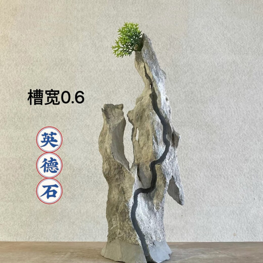 The raw stone is slotted and attached to the stone bonsai, which can be attached with elm, golden bean, fish tank, rockery, garden landscaping stone 27-30cm (slotted model will be shipped randomly)