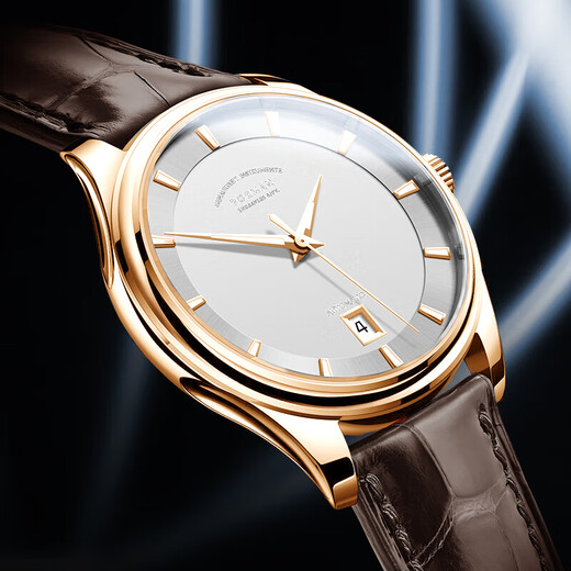Bohman German certified brand watch men's mechanical watch fully automatic men's watch luminous waterproof ultra-thin temperament men's watch [collector's version 3882] belt rose white 42mm