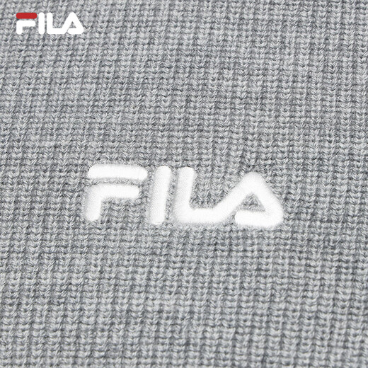 FILA 斐乐官方女士编织衫2025冬季新款休闲宽松连帽拉链毛衣开衫 烟花云灰-MG M 165/84A/M