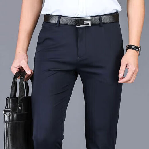 
Seven Wolves Spring and Summer Men's West. Pants Business Casual Pants Four-sided Stretch Straight Casual Pants Slim Pants Black Q9901-Summer Thin Style 27 Waist Circle Two Foot