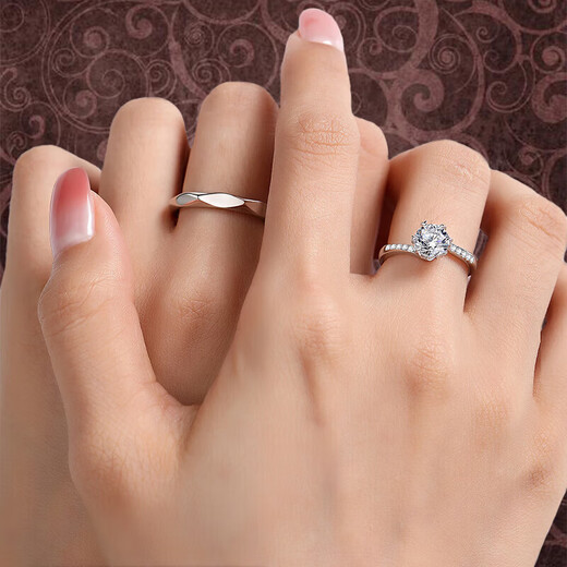 DR moissanite diamond ring couple ring for men and women, a pair of rings for marriage, wedding, birthday, lover gift for boyfriend and girlfriend, snowflake diamond ring, a pair of 1 carat live/closed rings