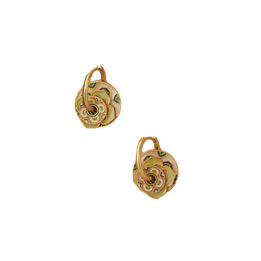 Niche painted enamel flower earrings, ear studs, 18K gold plated earrings gifts, painted butterfly earrings