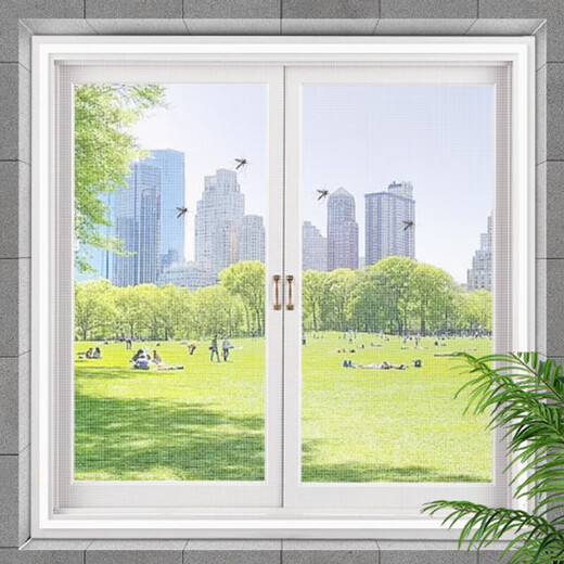 Customized window anti-mosquito screens, self-installed door curtains and window screens, household self-adhesive punch-free inner window sand curtains, gray mesh and black stickers - whole piece, double-thread sewing, custom size, contact customer service first to place an order, do not take photos privately
