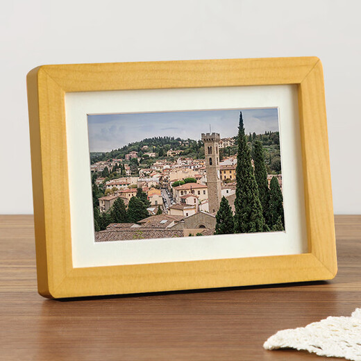 Aimo painted solid wood photo frame set table rounded empty frame photo frame diy large size solid wood picture frame mounted wall A4 log color