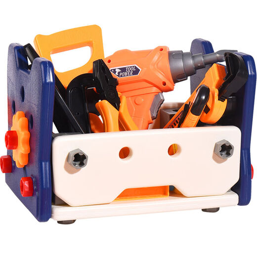 1. Juni Reparaturwerkzeugkasten Kinderspielzeug für Boy Montage Schraubendreher Twist Electric Bohrer Set Baby praktisch gut [Elektrische Bohrer Hut Version 58-Stück-Set] Toolbox + Reparatur