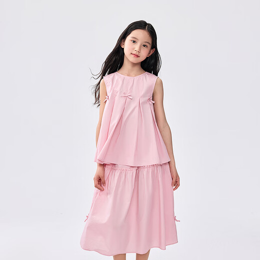 巴拉巴拉女童套装夏季儿童装2025新款夏大童两件套半身裙套装甜美 粉红60045 110