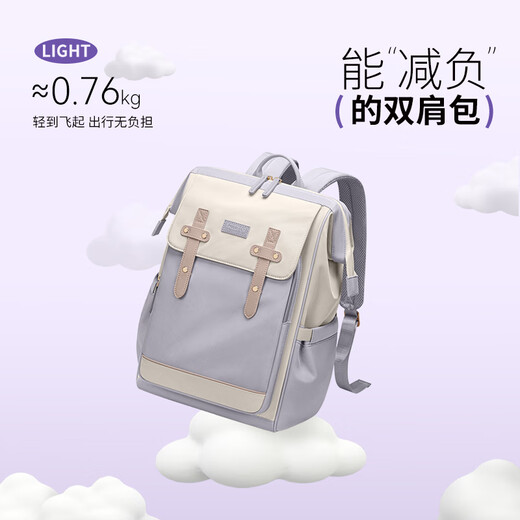 POLO双肩包女电脑包15.6英寸iPad笔记本背包通勤短途书包差旅行李包